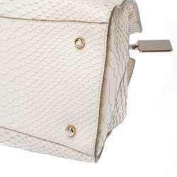 Coach Cream Python Embossed Leather Tote