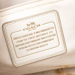 Coach Cream Python Embossed Leather Tote
