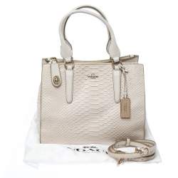 Coach Cream Python Embossed Leather Tote