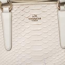 Coach Cream Python Embossed Leather Tote
