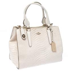 Coach Cream Python Embossed Leather Tote