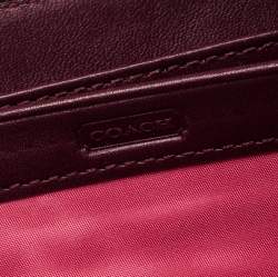 Coach Burgundy Patent Leather Zip Around Continental Wallet 