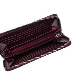Coach Burgundy Patent Leather Zip Around Continental Wallet 