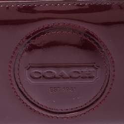 Coach Burgundy Patent Leather Zip Around Continental Wallet 