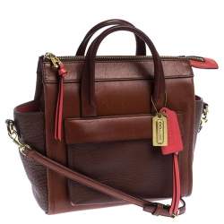 Pre Owned Coach Brown Leather Crossbody Bag
