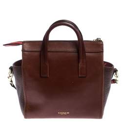 Pre Owned Coach Brown Leather Crossbody Bag