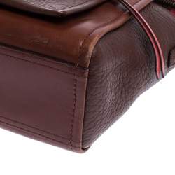 Pre Owned Coach Brown Leather Crossbody Bag