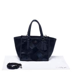 Pre Owned حقيبة كروس كوتش ميني جلد رقعة كحلية