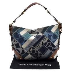 Coach Multicolor Patchwork Leather and Fabric Carly Hobo
