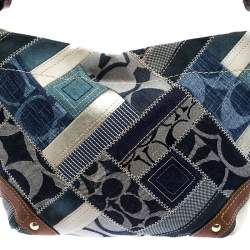 Coach Multicolor Patchwork Leather and Fabric Carly Hobo