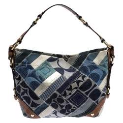 Coach Multicolor Patchwork Leather and Fabric Carly Hobo
