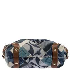 Coach Multicolor Patchwork Leather and Fabric Carly Hobo