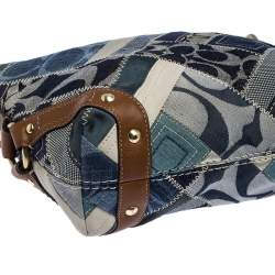 Coach Multicolor Patchwork Leather and Fabric Carly Hobo