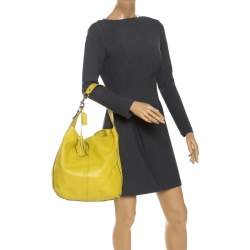 Coach Neon Yellow Leather Hobo