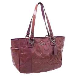 Pre Owned  Coach Purple Patent Leather Satchel