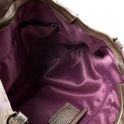 Pre Owned Coach Gold Monogram Leather Shoulder Bag