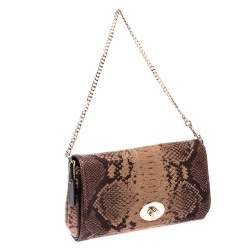 Coach Brown/Beige Python Embossed Leather Mini Ruby Crossbody Bag