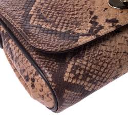 Coach Brown/Beige Python Embossed Leather Mini Ruby Crossbody Bag
