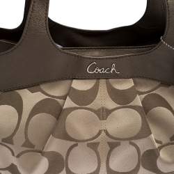  Coach Beige/Brown Signature Canvas and Leather Satchel