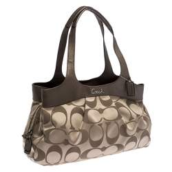 Coach Beige/Brown Signature Canvas and Leather Satchel