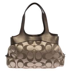  Coach Beige/Brown Signature Canvas and Leather Satchel
