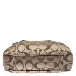  Coach Beige/Brown Signature Canvas and Leather Satchel