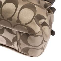  Coach Beige/Brown Signature Canvas and Leather Satchel
