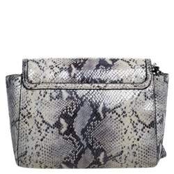 Coach Grey Embossed Python Flap Wrislet Clutch