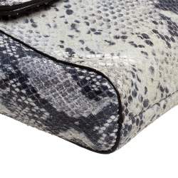 Coach Grey Embossed Python Flap Wrislet Clutch