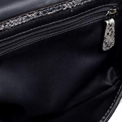 Coach Grey Embossed Python Flap Wrislet Clutch