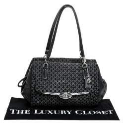 Pre Owned Coach Black Canvas and Leather Monogram Cc Optic Satchel
