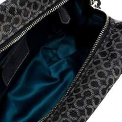 Pre Owned Coach Black Canvas and Leather Monogram Cc Optic Satchel