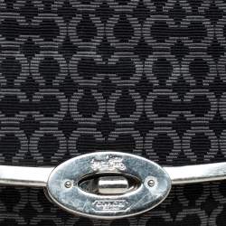 Pre Owned Coach Black Canvas and Leather Monogram Cc Optic Satchel