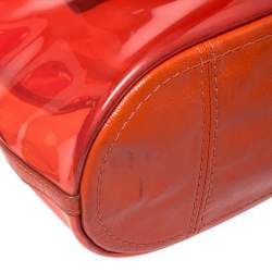 Pre Owned Coach Orange PVC and Patent Leather Tote