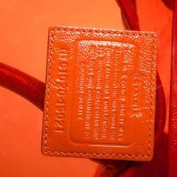 Pre Owned Coach Orange PVC and Patent Leather Tote