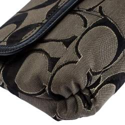 Coach Black/Grey Signature Canvas and Patent Leather Shoulder Bag