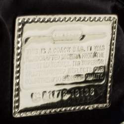 Coach Black/Grey Signature Canvas and Patent Leather Shoulder Bag
