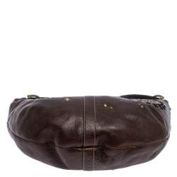 Coach Brown Leather Studded Embellished Hobo