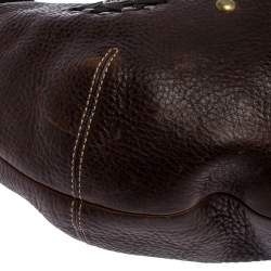 Coach Brown Leather Studded Embellished Hobo