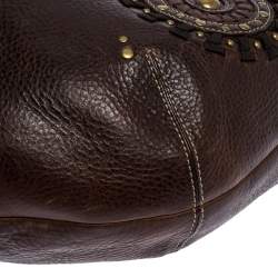 Coach Brown Leather Studded Embellished Hobo