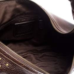 Coach Brown Leather Studded Embellished Hobo