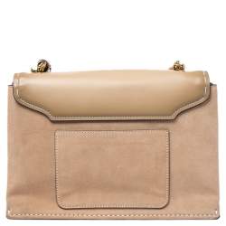 Coach Beige Nubuck and Leather Swagger Beechwood Bag
