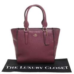 Coach Maroon Leather Carryall Tote