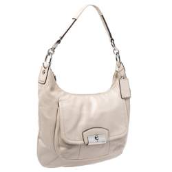Pre Owned Coach Ivory Leather Kristin Hobo