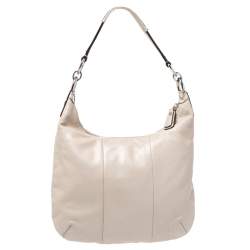 Pre Owned Coach Ivory Leather Kristin Hobo