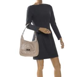 Pre Owned Coach Ivory Leather Kristin Hobo