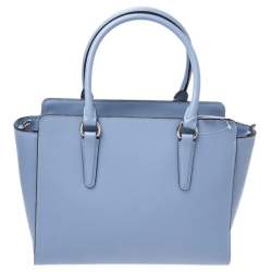 Pre Owned حقيبة كوتش Leah جلد زرقاء