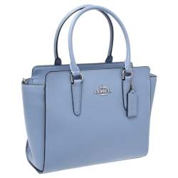 Pre Owned حقيبة كوتش Leah جلد زرقاء