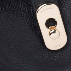 Pre Owned Coach Black Crocodile Embossed Leather Amber Hobo