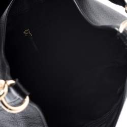 Pre Owned Coach Black Crocodile Embossed Leather Amber Hobo